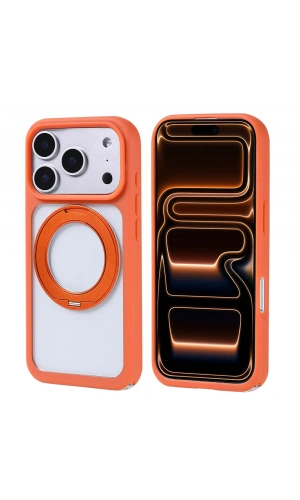 Apple iPhone 17 Pro Max Kılıf M-Safe Şarj Özellikli Standlı Zore Piza Silikon Kapak