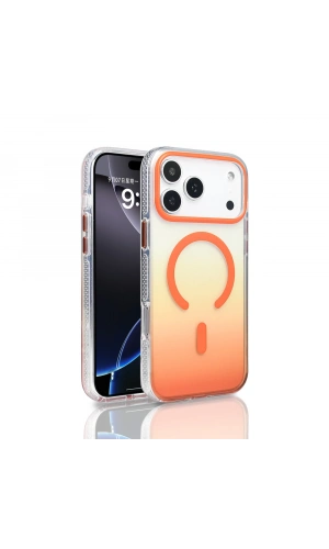 Apple iPhone 17 Pro Max Kılıf M-safe Şarj Özellikli Transparan Renk Geçişli Zore Toros Kapak