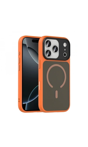 Apple iPhone 17 Pro Max Kılıf Mat Arka Yüzey Wireless Şarj Özellikli Zore Flet M-safe Kapak