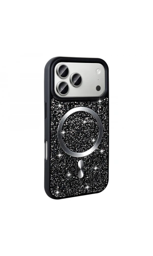 Apple iPhone 17 Pro Max Kılıf Pırlanta Tasarımlı M-safe Şarj Özellikli Zore Mozaik Silikon Kapak