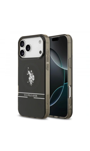 Apple iPhone 17 Pro Max Kılıf U.S. Polo Assn. Orjinal Lisanslı M-safe Şarj Özellikli IML Double Horse Stripe Logolu Kapak