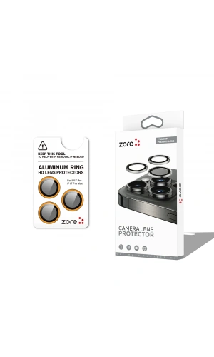 Apple iPhone 17 Pro Max Zore CL-12 Premium Safir Parmak İzi Bırakmayan Anti-Reflective Kamera Lens Koruyucu