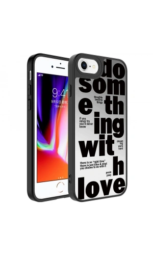 Apple iPhone 7 Kılıf Aynalı Desenli Kamera Korumalı Parlak Zore Mirror Kapak