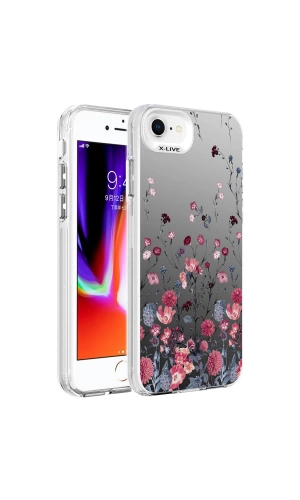 Apple iPhone 7 Kılıf Desenli Zore Silver Sert Kapak