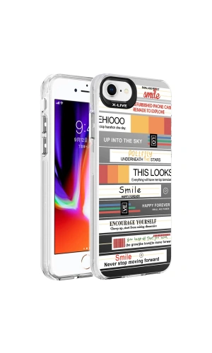 Apple iPhone 8 Kılıf Desenli Zore Silver Sert Kapak