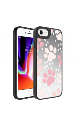 Apple iPhone 8 Plus Kılıf Aynalı Desenli Kamera Korumalı Parlak Zore Mirror Kapak