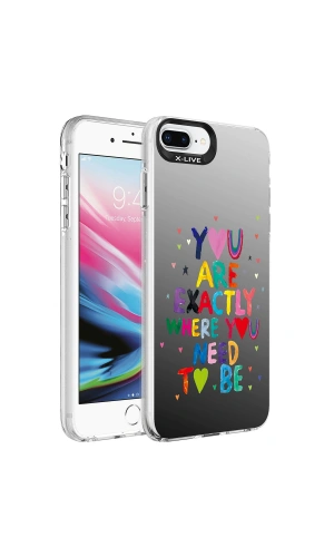 Apple iPhone 8 Plus Kılıf Desenli Zore Silver Sert Kapak