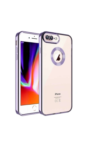 Apple iPhone 8 Plus Kılıf Kamera Korumalı Logo Gösteren Zore Omega Kapak