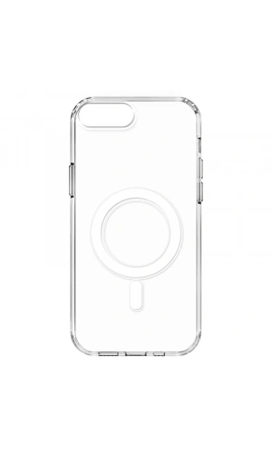 Apple iPhone 8 Plus Kılıf M-safe Şarj Özellikli Şeffaf Sert PC Zore Embos Kapak