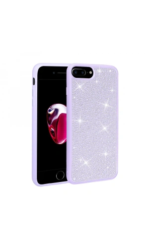 Apple iPhone 8 Plus Kılıf Parlak Taşlı Tasarım Zore Ston Kapak