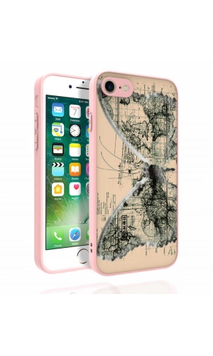 Apple iPhone SE 2022 Kılıf Desenli Kamera Korumalı Parlak Zore Nora Kapak