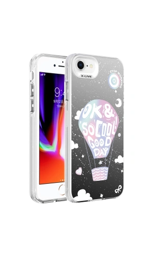 Apple iPhone SE 2022 Kılıf Desenli Zore Silver Sert Kapak