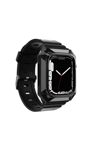 Apple Watch 38mm Zore KRD-88 Sert PC Kasa Koruyuculu Silikon Kordon