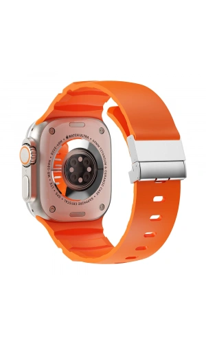 Apple Watch 42mm Zore KRD-145 Metal Tokalı Silikon Kordon