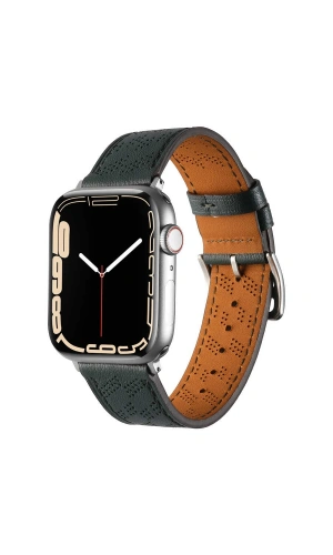​​​Apple Watch 44mm KRD-76 PU Deri Kordon Strap Kayış