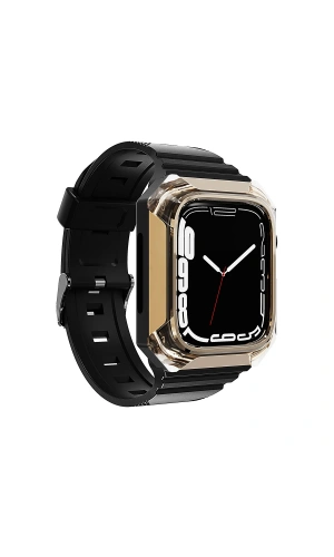 Apple Watch 7 41mm Zore KRD-88 Sert PC Kasa Koruyuculu Silikon Kordon