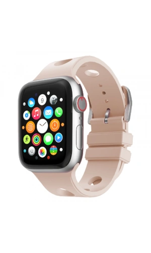 Apple Watch 7 45mm Delikli Tasarım Zore KRD-147 Silikon Kordon