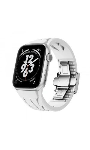 Apple Watch 7 45mm KRD-127 Metal Tokalı Silikon Kordon