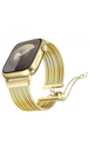Apple Watch 7 45mm Zore KRD-137 Metal Hasır Kordon