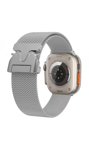 Apple Watch 7 45mm Zore KRD-25 Metal Hasır Kordon