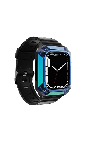 Apple Watch 7 45mm Zore KRD-88 Sert PC Kasa Koruyuculu Silikon Kordon