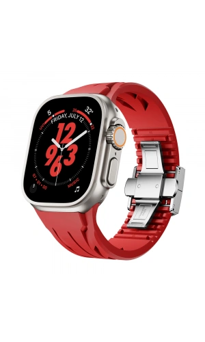 Apple Watch Ultra 49mm KRD-127 Metal Tokalı Silikon Kordon