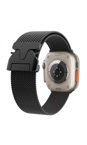 Apple Watch Ultra 49mm Zore KRD-25 Metal Hasır Kordon