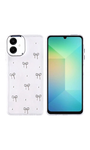 Galaxy A06 Kılıf Airbag Tasarımlı Simli Şeffaf Zore Kutup Kapak