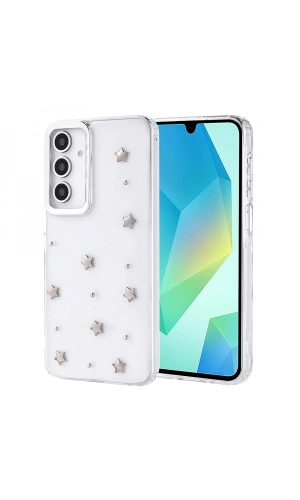 Galaxy A16 Kılıf Airbag Tasarımlı Simli Şeffaf Zore Kutup Kapak