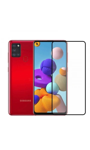 Galaxy A21S Zore Kenarları Kırılmaya Dayanıklı Cam Ekran Koruyucu