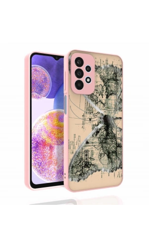 Galaxy A23 Kılıf Desenli Kamera Korumalı Parlak Zore Nora Kapak