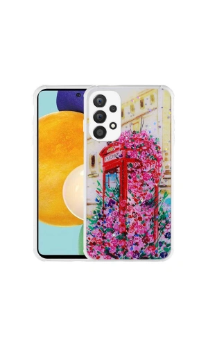 Galaxy A23 Kılıf Simli Desenli Kamera Korumalı Parlak Zore Popy Kapak
