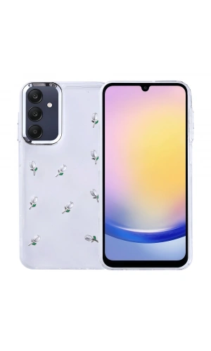Galaxy A25 Kılıf Airbag Tasarımlı Simli Şeffaf Zore Kutup Kapak