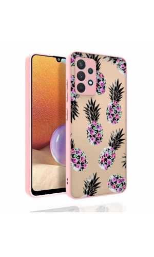 Galaxy A32 4G Kılıf Desenli Kamera Korumalı Parlak Zore Nora Kapak