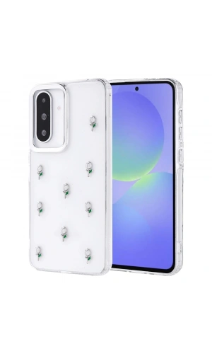 Galaxy A36 Kılıf Airbag Tasarımlı Simli Şeffaf Zore Kutup Kapak