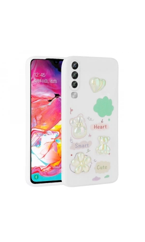 Galaxy A50 Kılıf Kabartma Figürlü Parlak Zore Toys Silikon Kapak