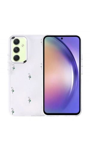 Galaxy A54 Kılıf Airbag Tasarımlı Simli Şeffaf Zore Kutup Kapak