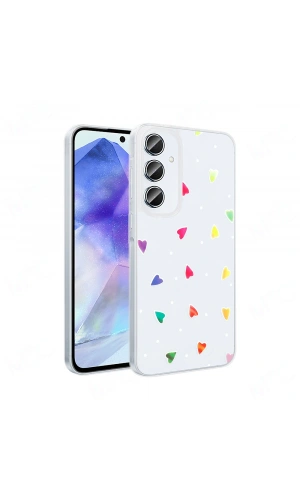 Galaxy A55 Kılıf Şeffaf Figürlü Zore Folk Sert Kapak