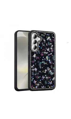 Galaxy A55 Kılıf Taşlı ve Simli Tasarım Zore Azra Kapak