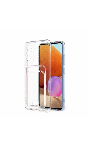 Galaxy A73 Kılıf Kartlıklı Şeffaf Zore Setra Clear Silikon Kapak