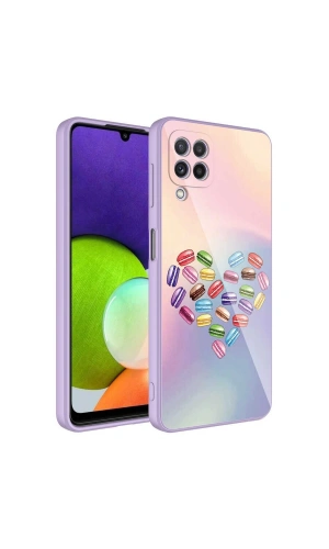Galaxy M22 Kılıf Kamera Korumalı Desenli Sert Silikon Zore Epoksi Kapak