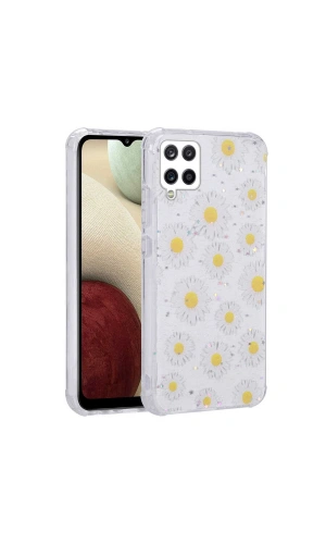 Galaxy M33 Kılıf Simli Desenli Kamera Korumalı Parlak Zore Popy Kapak