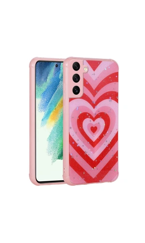 Galaxy S21 FE Kılıf Simli Desenli Kamera Korumalı Parlak Zore Popy Kapak