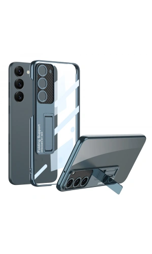 Galaxy S23 Kılıf Kamera Korumalı Şeffaf Tasarımlı Zore Lego Standlı Kapak