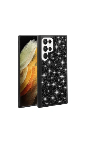 Galaxy S23 Ultra Kılıf Parlak Taşlı Tasarım Zore Linea Kapak