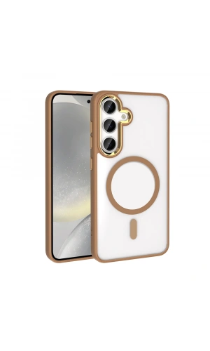 Galaxy S25 Plus Kılıf M-safe Şarj Özellikli Zore Krom M-safe Silikon Kapak
