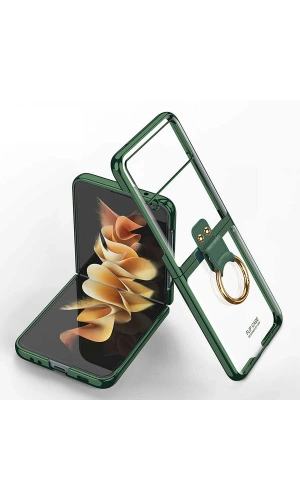 Galaxy Z Flip 3 Kılıf Zore Yüzüklü Kıpta Kapak