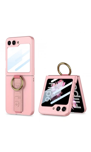 Galaxy Z Flip 6 Kılıf Kamera Korumalı Yüzüklü Zore Flip Ring Kıpta Kapak