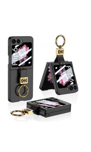 Galaxy Z Flip 6 Kılıf Zore Z Harfli Yüzüklü Kıpta Kapak