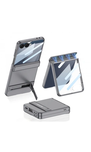 Galaxy Z Flip 7 Kılıf Zore Kıpta Standlı Kapak